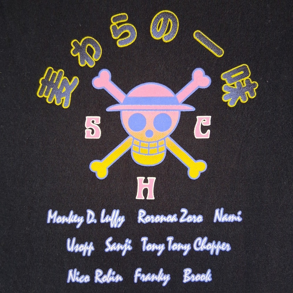 ONE PIECE Straw Hat Crew Anime Manga Black Short Sleeve T-Shirt - Men's Size MED - Picture 6 of 14